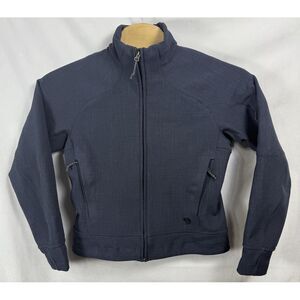 Mountain Hardwear Full Zip Up Soft Shell Jacket Blue Knit‎ Women's Size Medium